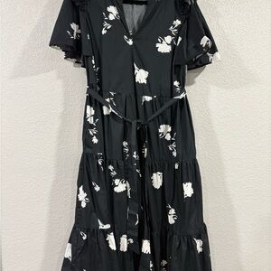 Sugarlips Black and White Floral Maxi Dress